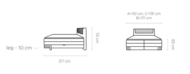 Letto Boxspring con contenitore Paliso Lilla (6)