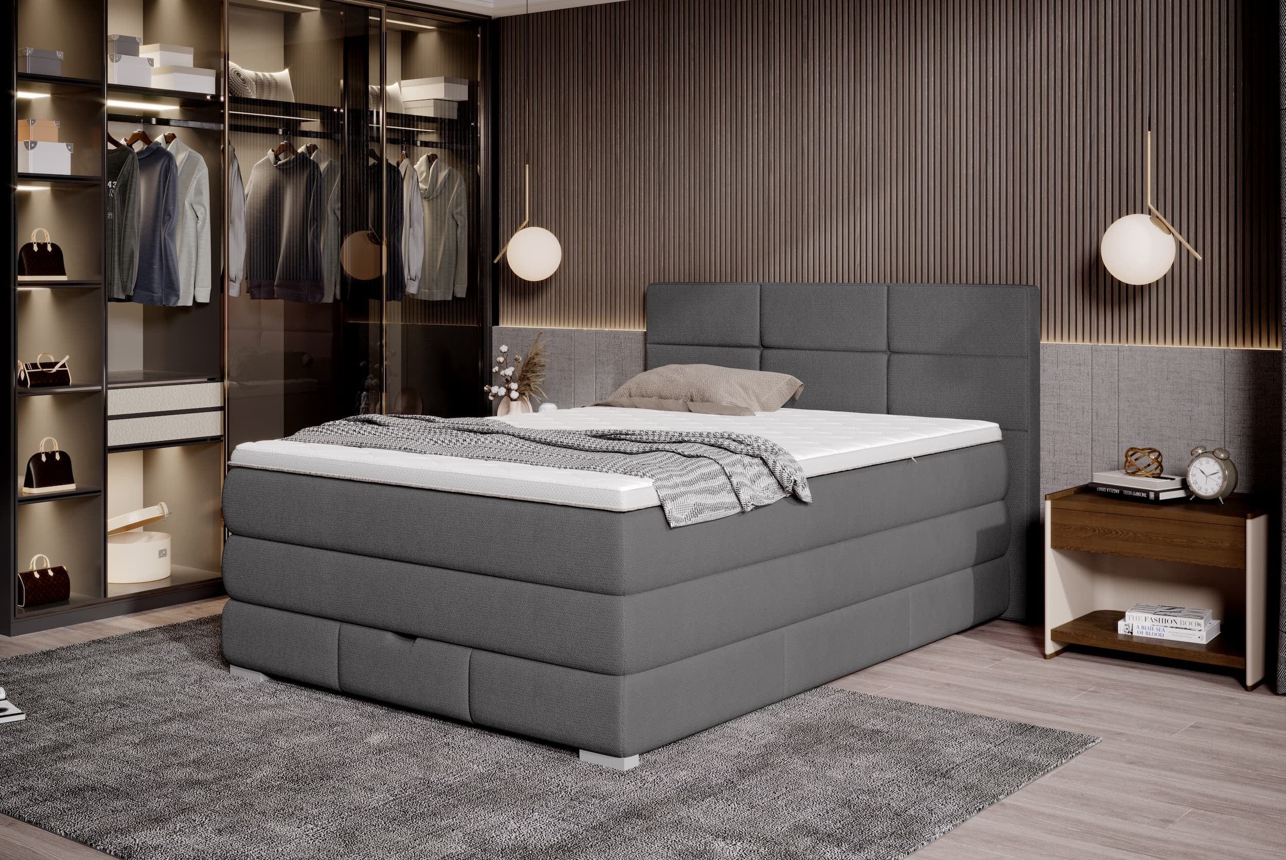 Letto Boxspring con contenitore Ritalis Grigio & WRSLPL-PAT-RITA-BOXSPRING