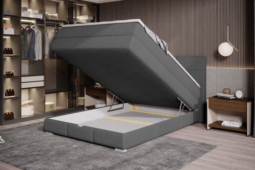 Letto Boxspring con contenitore Ritalis Grigio (1)