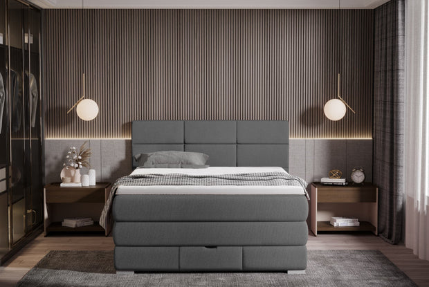 Letto Boxspring con contenitore Ritalis Grigio (2)