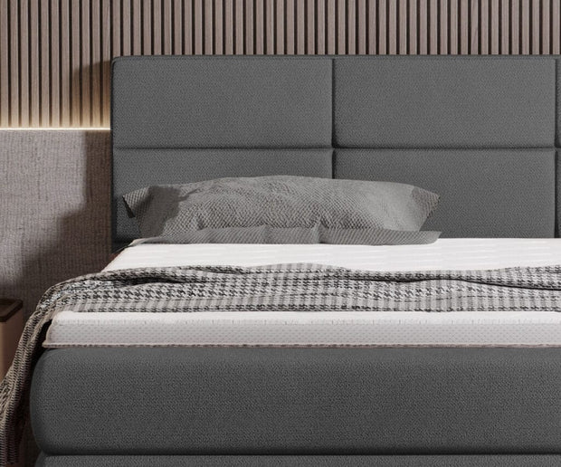 Letto Boxspring con contenitore Ritalis Grigio (3)
