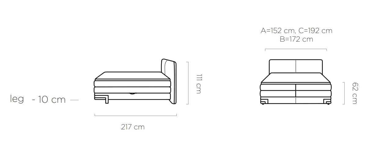 Letto Boxspring con contenitore Valentis Crema (5)