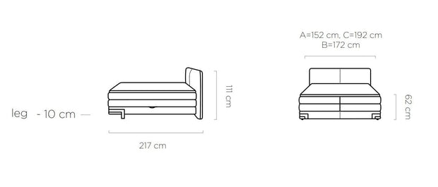 Letto Boxspring con contenitore Valentis Crema (5)