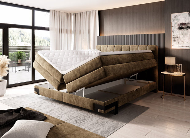 Letto Boxspring con contenitore Vianis Verde (2)