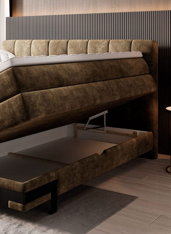 Letto Boxspring con contenitore Vianis Verde (4)