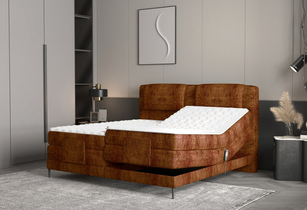 Letto Boxspring con regolabile mediante telecomando Waves Ruggine (1)