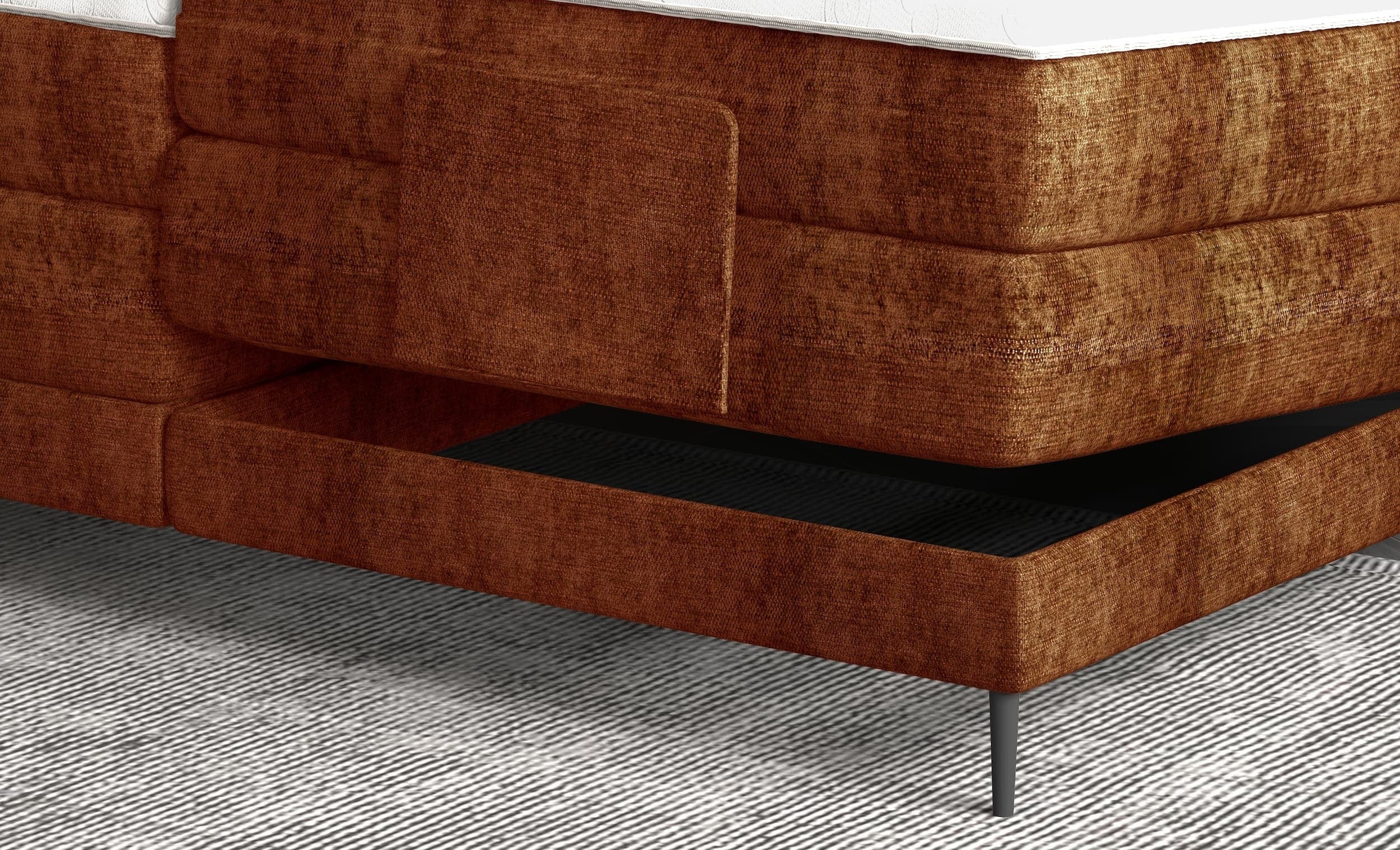 Letto Boxspring con regolabile mediante telecomando Waves Ruggine (4)