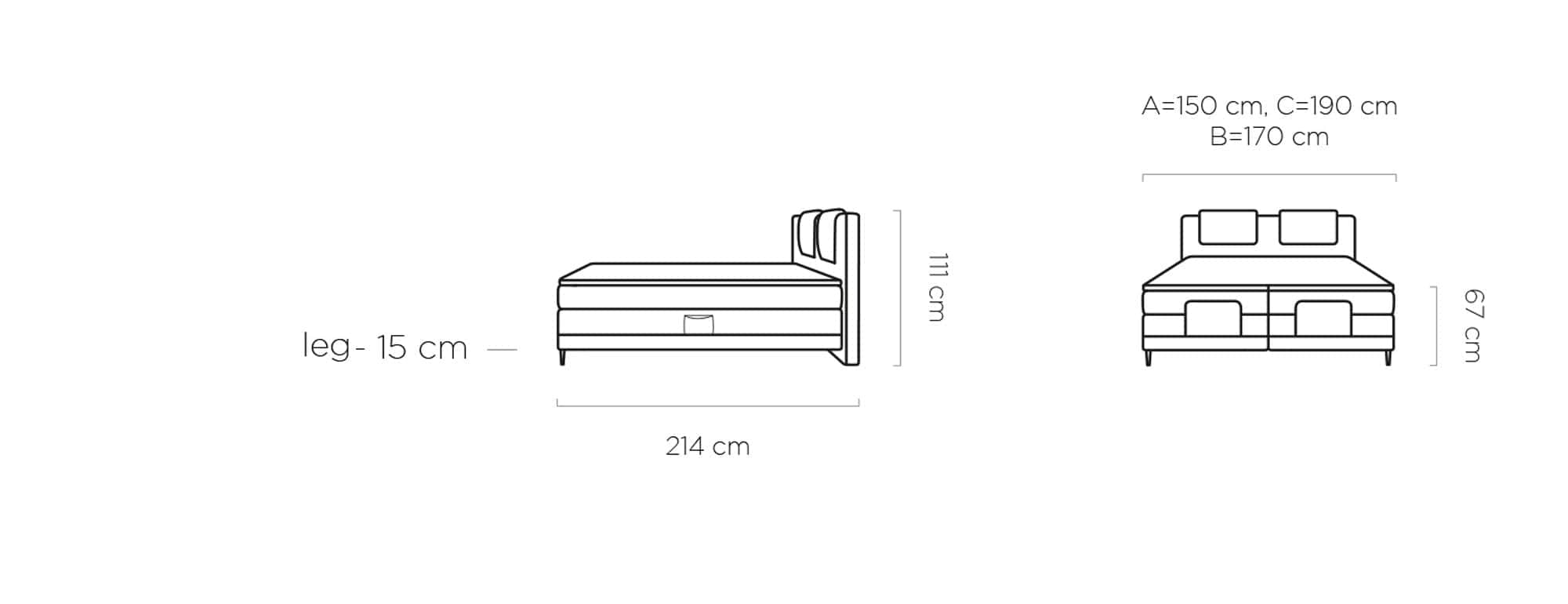 Letto Boxspring con regolabile mediante telecomando Waves Ruggine (6)