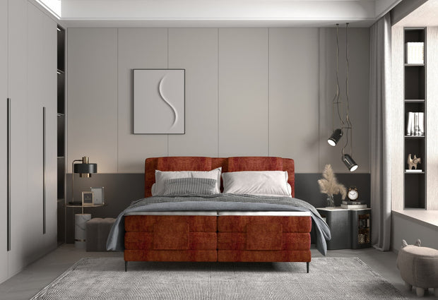 Letto Boxspring con regolabile mediante telecomando Waves Ruggine (4)