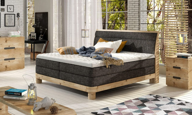 Letto Boxspring Donatello Legno Cappuccino & WRSLPL-PAT-DONNA-BOXSPRING-WOOD
