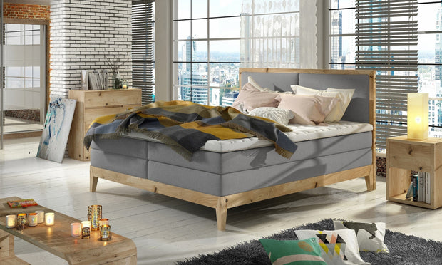 Letto Boxspring Idalis Legno Grigio & WRSLPL-PAT-IDA-BOXSPRING-WOOD & WRSLPL-PAT-IDA-BOXSPRING-WOOD