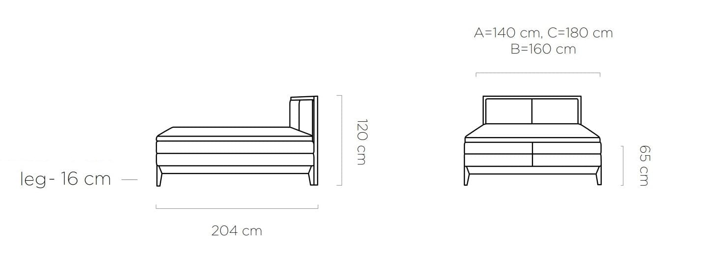 Letto Boxspring Idalis Legno Grigio (2)