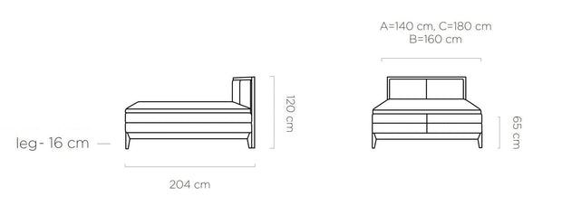 Letto Boxspring Idalis Legno Grigio (2)