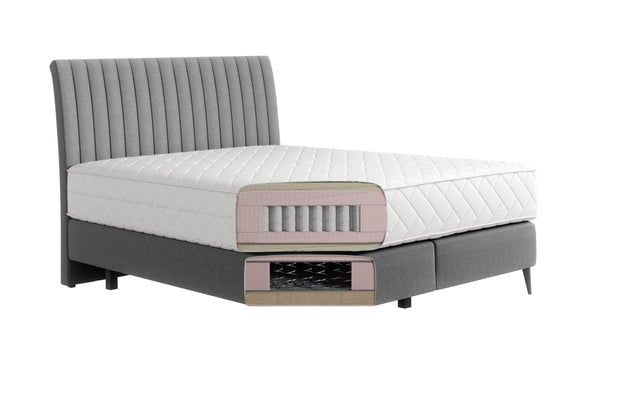 Letto Boxspring in tessuto Blanks Verde (3)