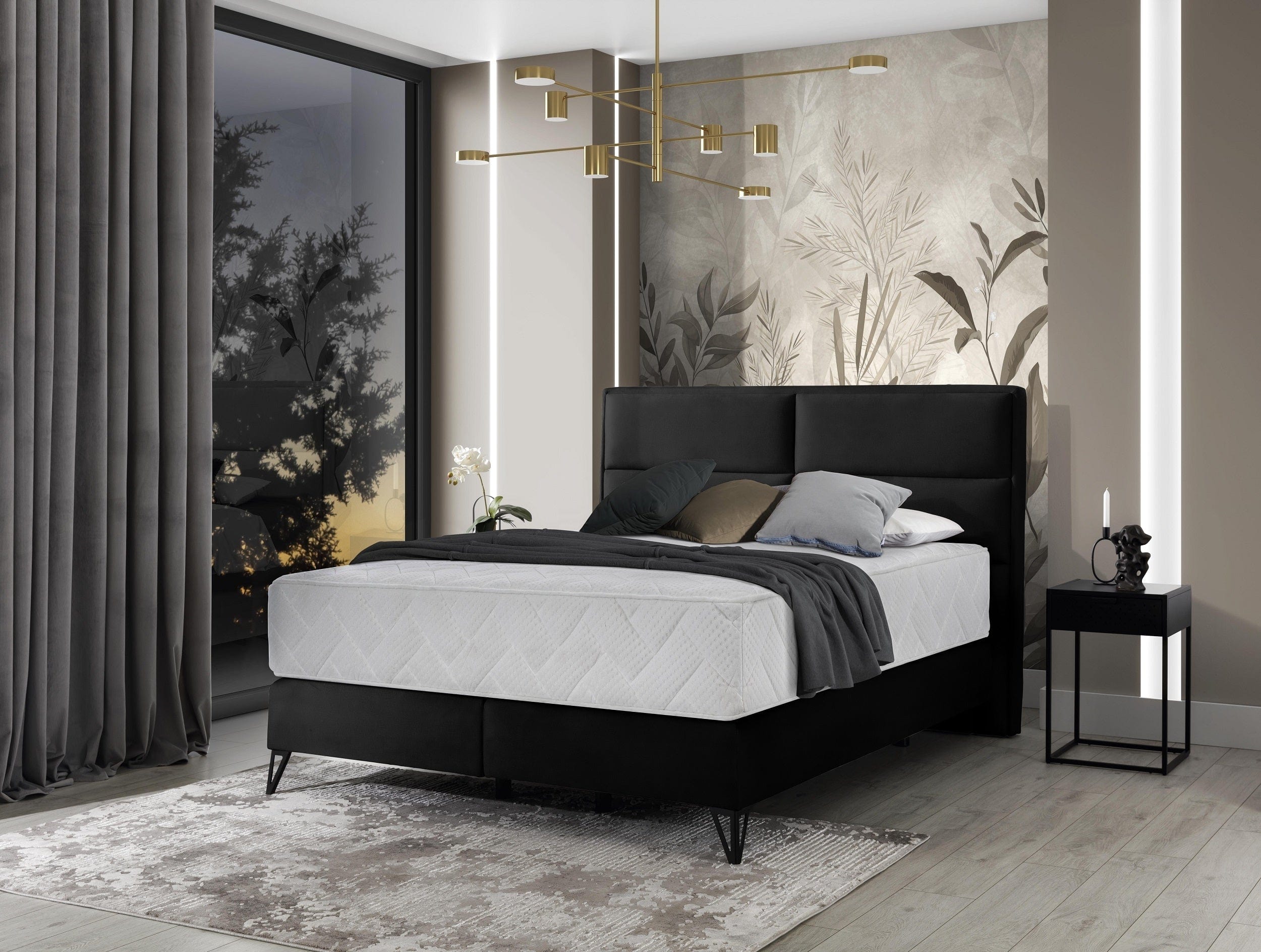 Letto Boxspring in tessuto Safro (4)