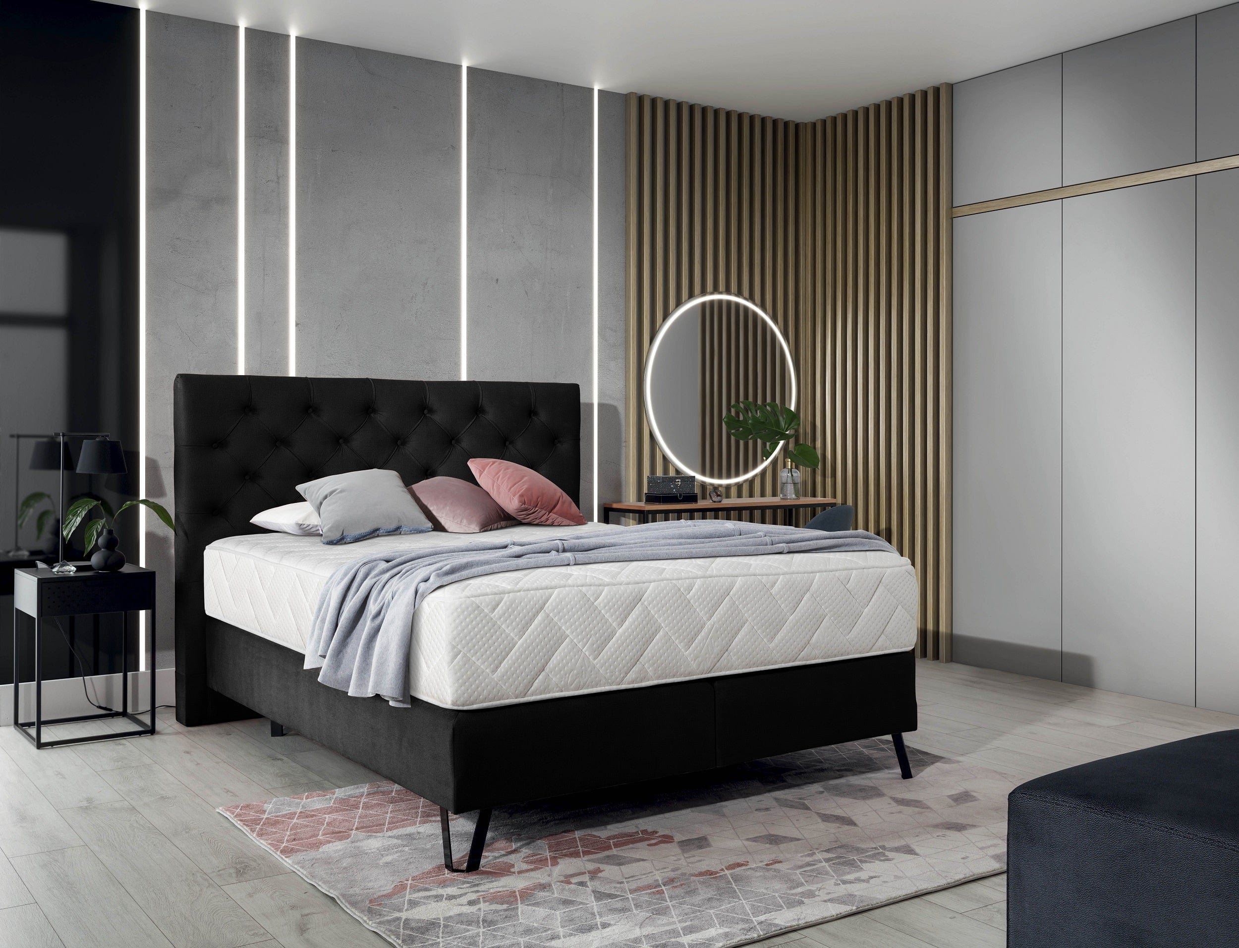Letto Boxspring in velluto Cortis (3)
