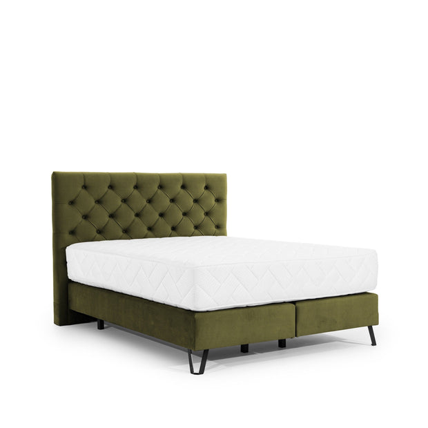 Letto Boxspring in velluto Cortis Verde (2)