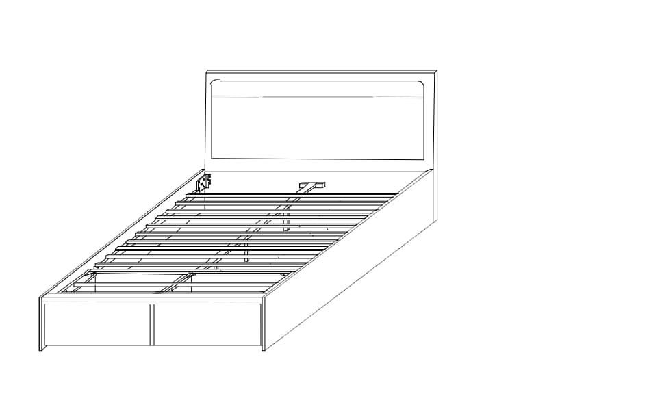 Letto con 2 cassetti Blossoms Grigio (1)