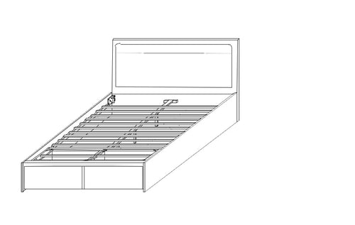 Letto con 2 cassetti Blossoms Grigio (1)