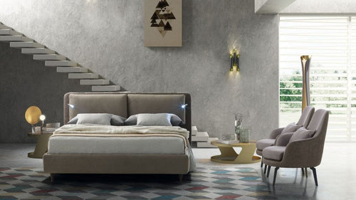 Letto contenitore e illuminazione LED Cortines Cappuccino & LCMFIT-PAT-CORTINA-ROUND-LED