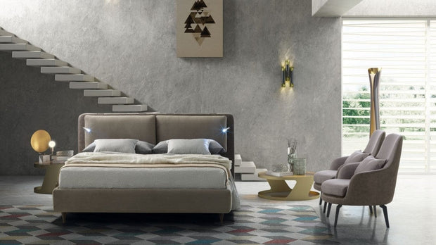 Letto contenitore e illuminazione LED Cortines Cappuccino & LCMFIT-PAT-CORTINA-ROUND-LED