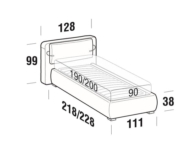 Letto contenitore e illuminazione LED Cortines Cappuccino (5)