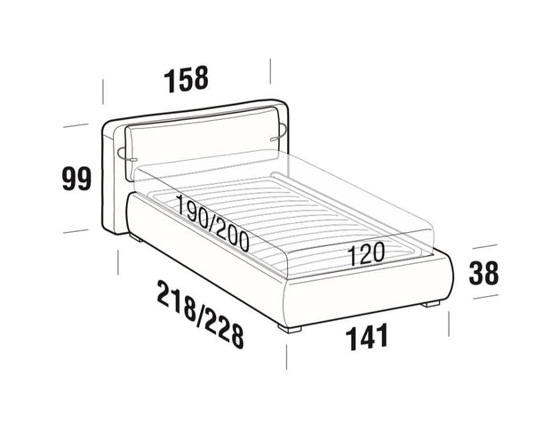 Letto contenitore e illuminazione LED Cortines Cappuccino (6)