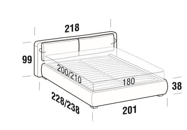 Letto contenitore e illuminazione LED Cortines Cappuccino (7)