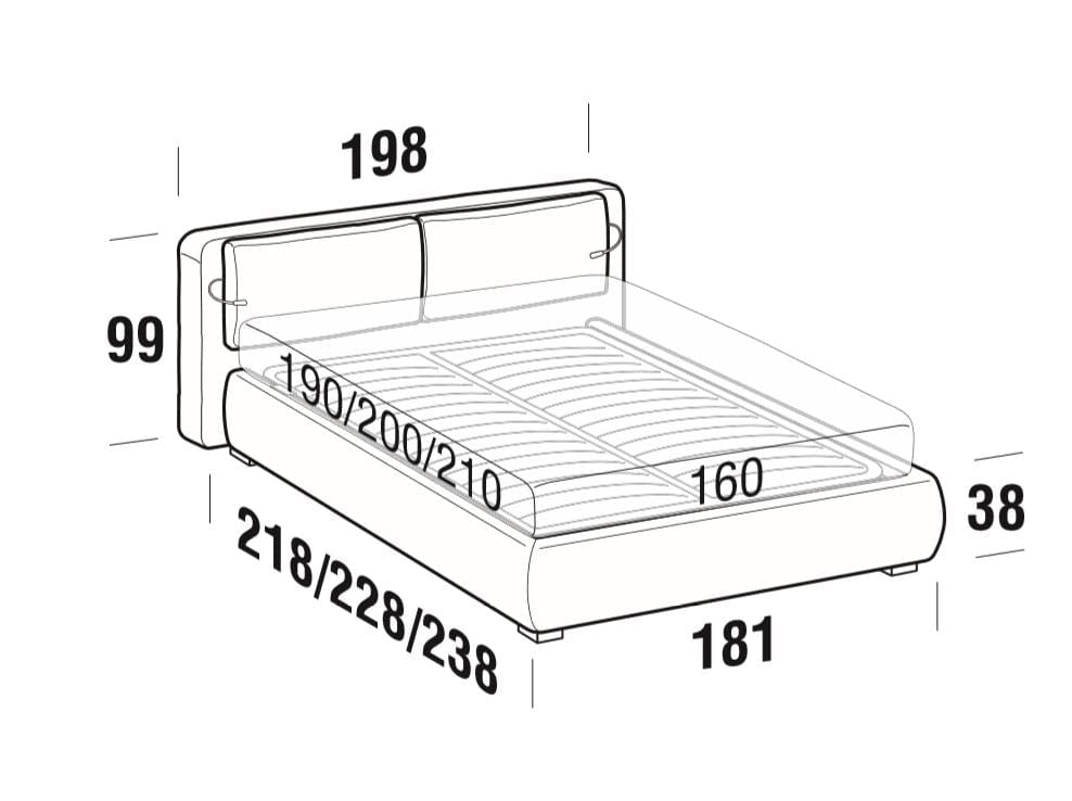 Letto contenitore e illuminazione LED Cortines Cappuccino (8)