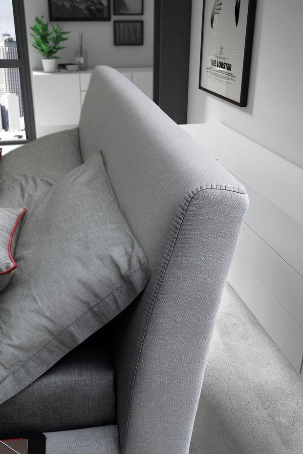 Letto contenitore in tessuto Brak Grigio, 200 x 180 cm (2)