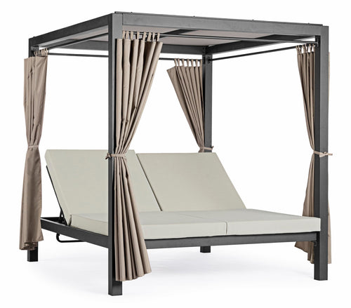 Letto da giardino a baldacchino 2 posti Dream Antracite