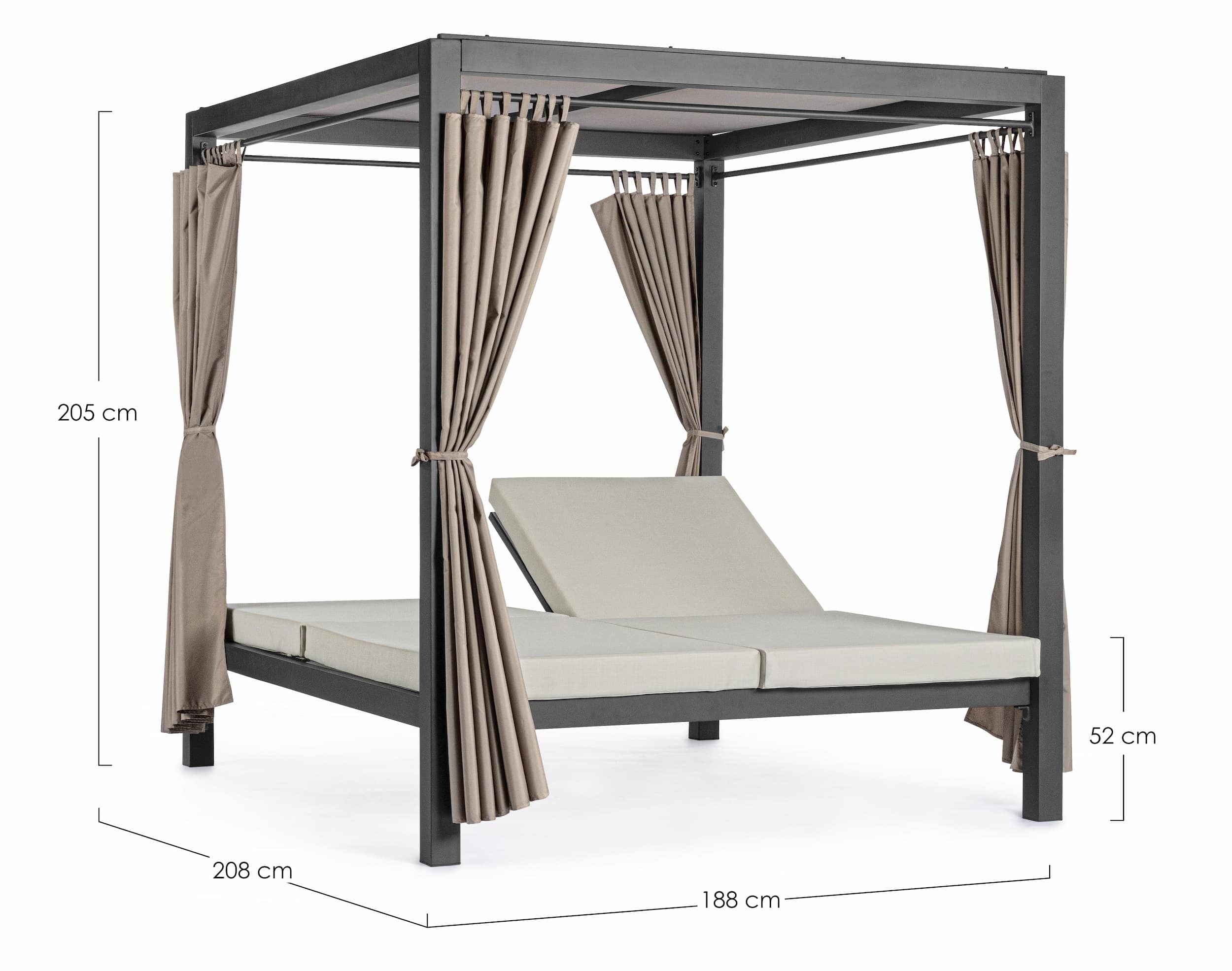 Letto da giardino a baldacchino 2 posti Dream Antracite (10)
