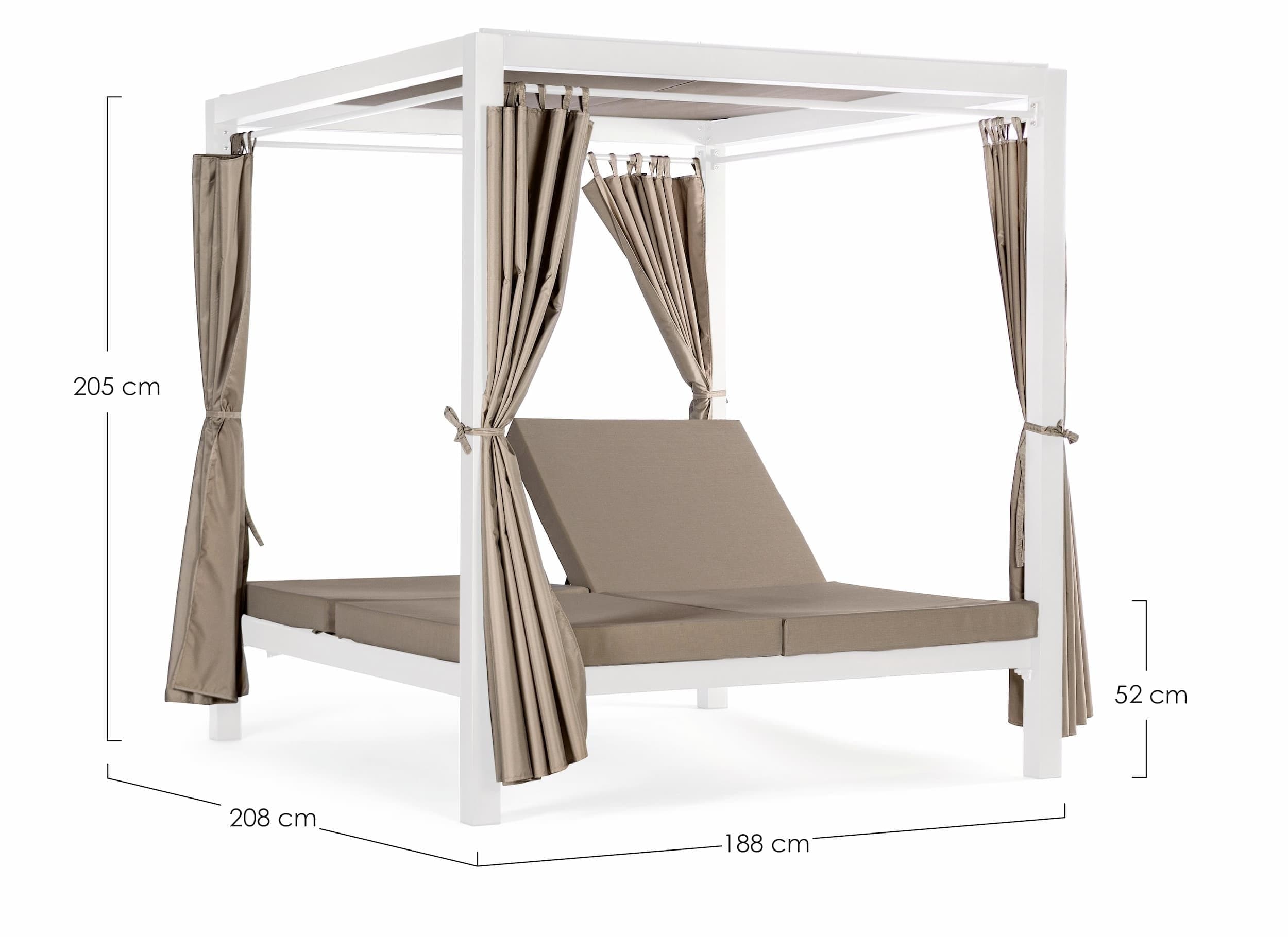 Letto da giardino a baldacchino 2 posti Dream Bianco (3)