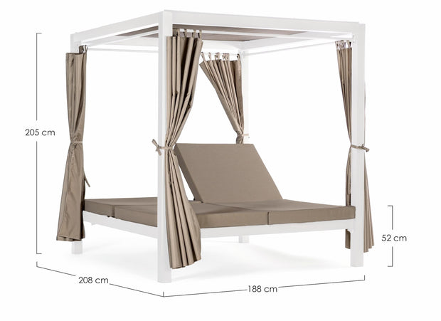 Letto da giardino a baldacchino 2 posti Dream Bianco (3)