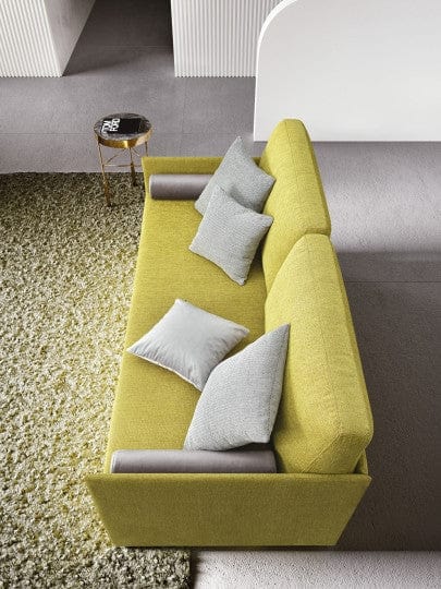 Letto da giorno con 2 cassetti in tessuto Lantanis Giallo (3)