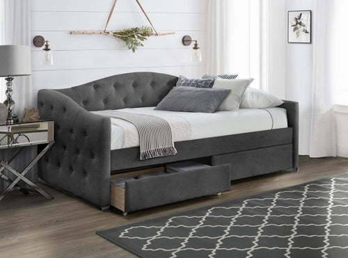 Letto da giorno con cassetti Alohari Grigio & HLMP-PAT-DIVAN-SERTARE-ALOHA-GREY