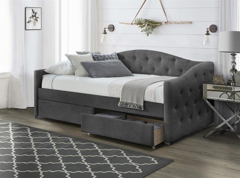 Letto da giorno con cassetti Alohari Grigio (1)