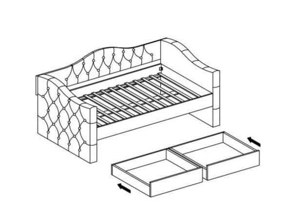 Letto da giorno con cassetti Alohari Grigio (2)