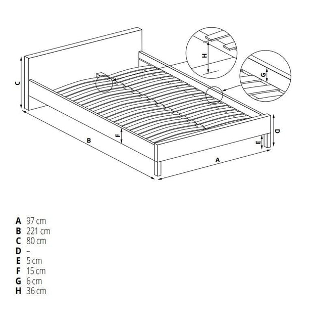 Letto da giorno con cassetto Sanny Grigio (3)