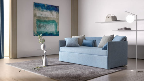 Letto estraibile in tessuto Camomil Blu
