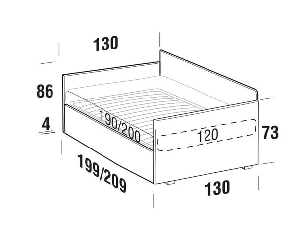 Letto estraibile in tessuto Camomil Blu (10)