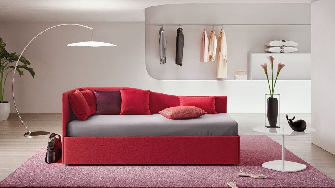 Letto estraibile in tessuto Solanis S Rosso