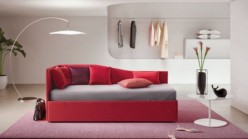 Letto estraibile in tessuto Solanis S Rosso