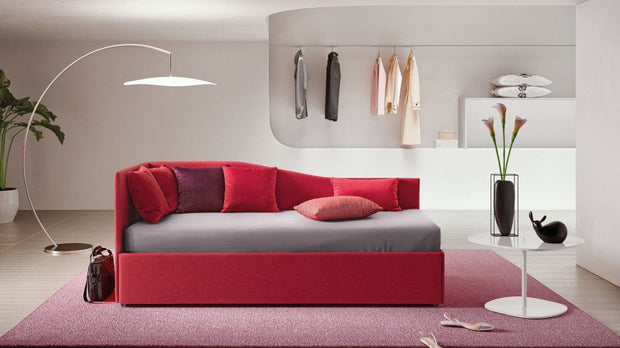 Letto estraibile in tessuto Solanis S Rosso