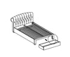 Letto imbottito con 1 cassetto Avantor Grigio (3)