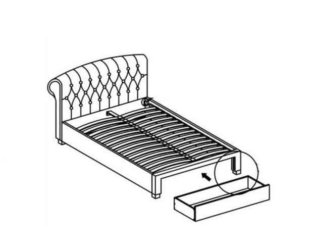 Letto imbottito con 1 cassetto Avantor Grigio (3)