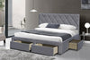 Letto imbottito con 4 cassetti Bretania Grigio