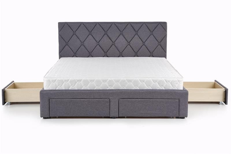 Letto imbottito con 4 cassetti Bretania Grigio (4)