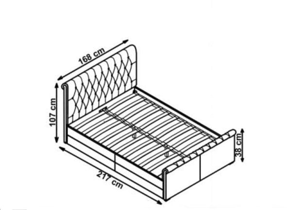 Letto imbottito con 4 cassetti Bretania Grigio (11)