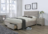 Letto imbottito con 4 cassetti Kayleena Beige